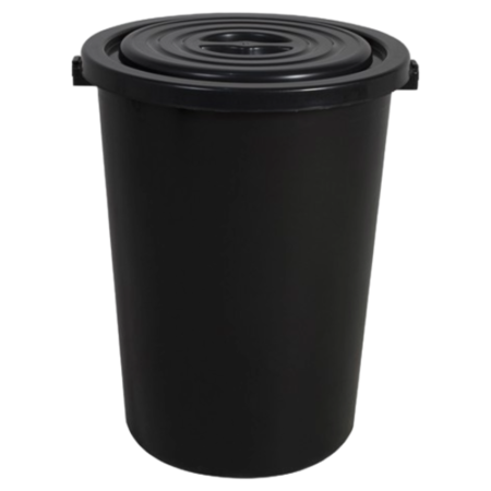 Black PLASTIC BIN with Cover (1812/5012)