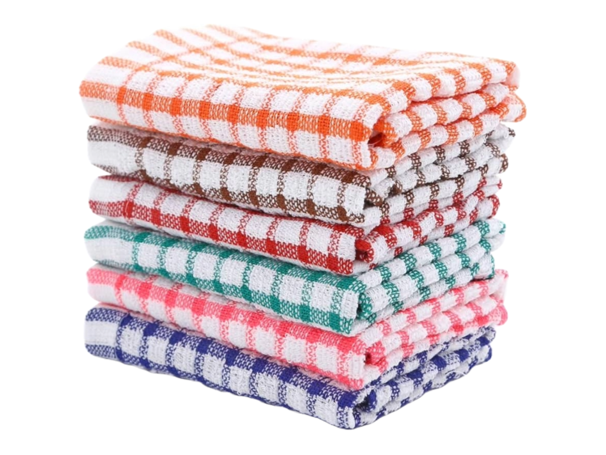 COLOURED Checkered Cotton Kitchen Towel 15" x 10" (632-A)