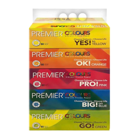 PREMIER Coloured Facial Tissue Pack