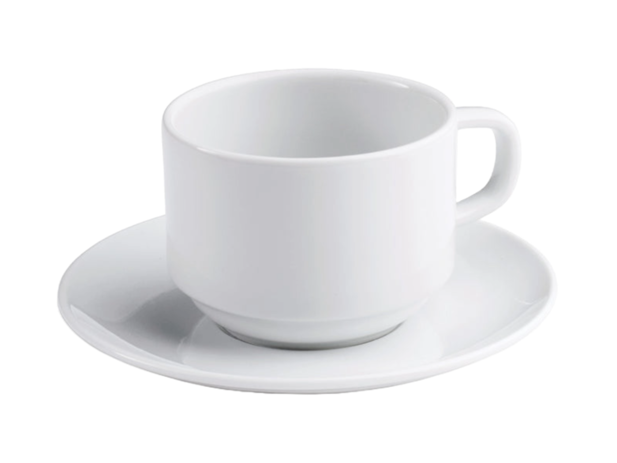 Porcelain Cup & Saucer White (8oz)